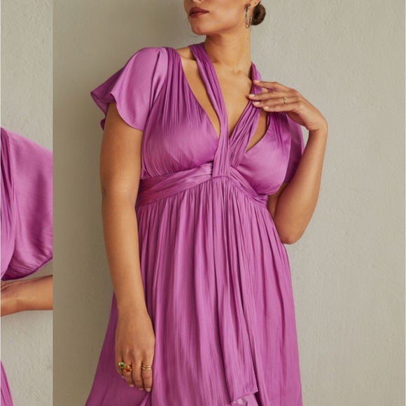 Anthropology V-Neck Mini Dress - Picture 1 of 8